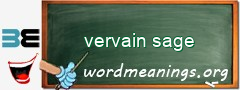 WordMeaning blackboard for vervain sage